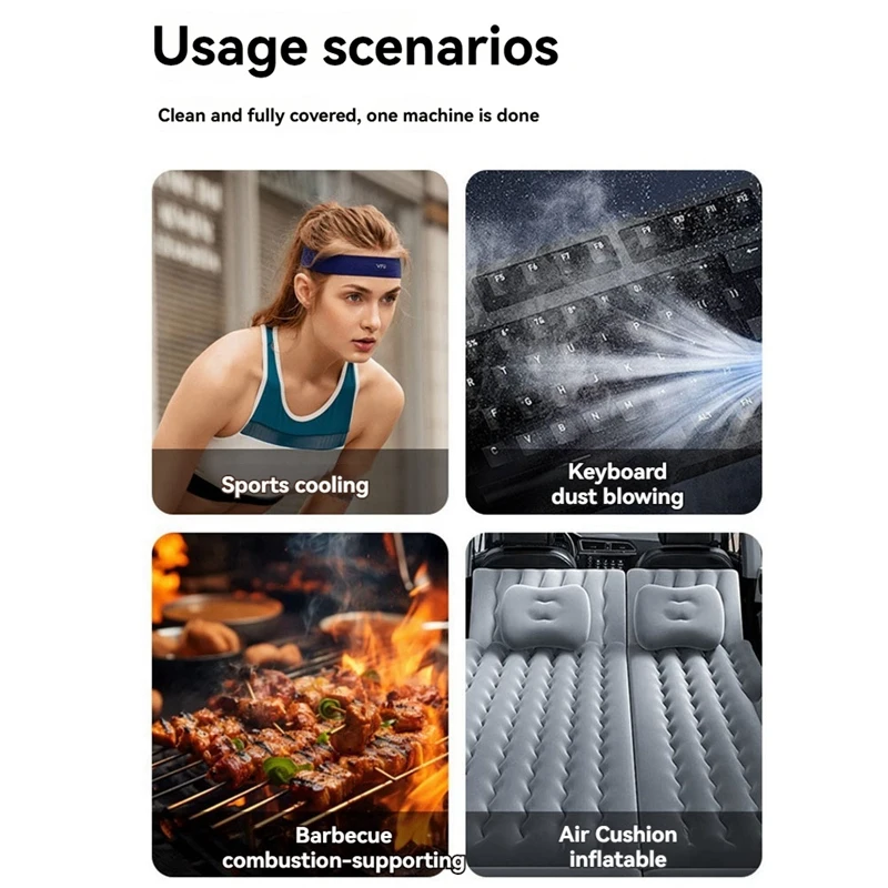 AB15-Mini Turbo Jet Fan Rechargeable Brushless Motor 110000RPM Speed Vacuum Cleaner For Computer Keyboard Outdoor Car Home