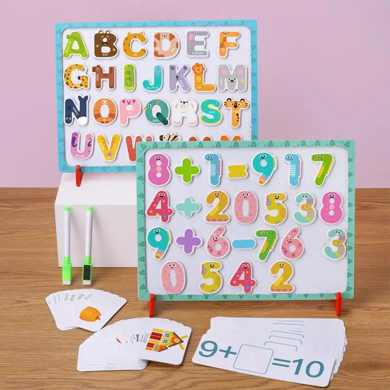 Magnetische alfabetletters Koelkast Lettermagneten met bord Kleurrijk speelgoed Educatieve spellen voor kinderen Spelling en leren