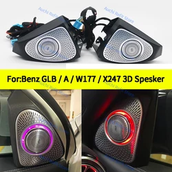 64 Colours 3D Rotating Tweeter Speaker For Mercedes Benz GLB GLA X247 W247 W177 Luminous Sound Horn Trumpet Ambient light Refit