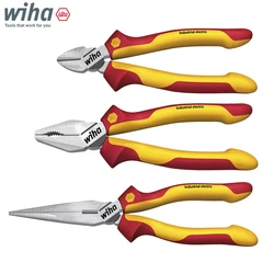 Wiha 38637 1000V VDE Pliers Set Industrial Electric 3-Pcs Combination Plier Needle Nose Pliers Diagonal Cutters