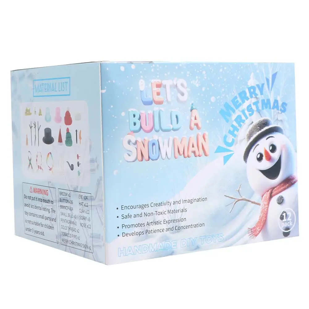 

Набор для творчества: Снеговик из глины своими руками на Рождество, развивающий моторику, с маленькими кнопками и носиками-морковками