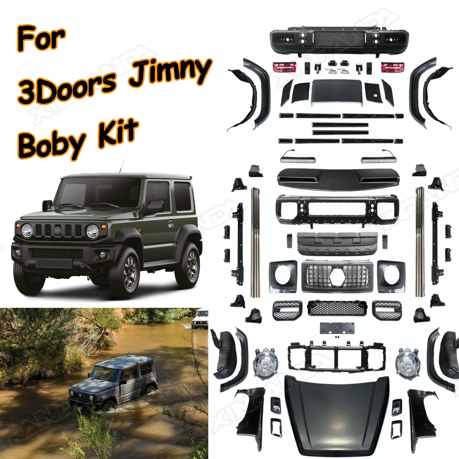 Offroad Exterior Modified Accessories Car conversion Auto parts Body Kit For Suzuki Jimny Jb74