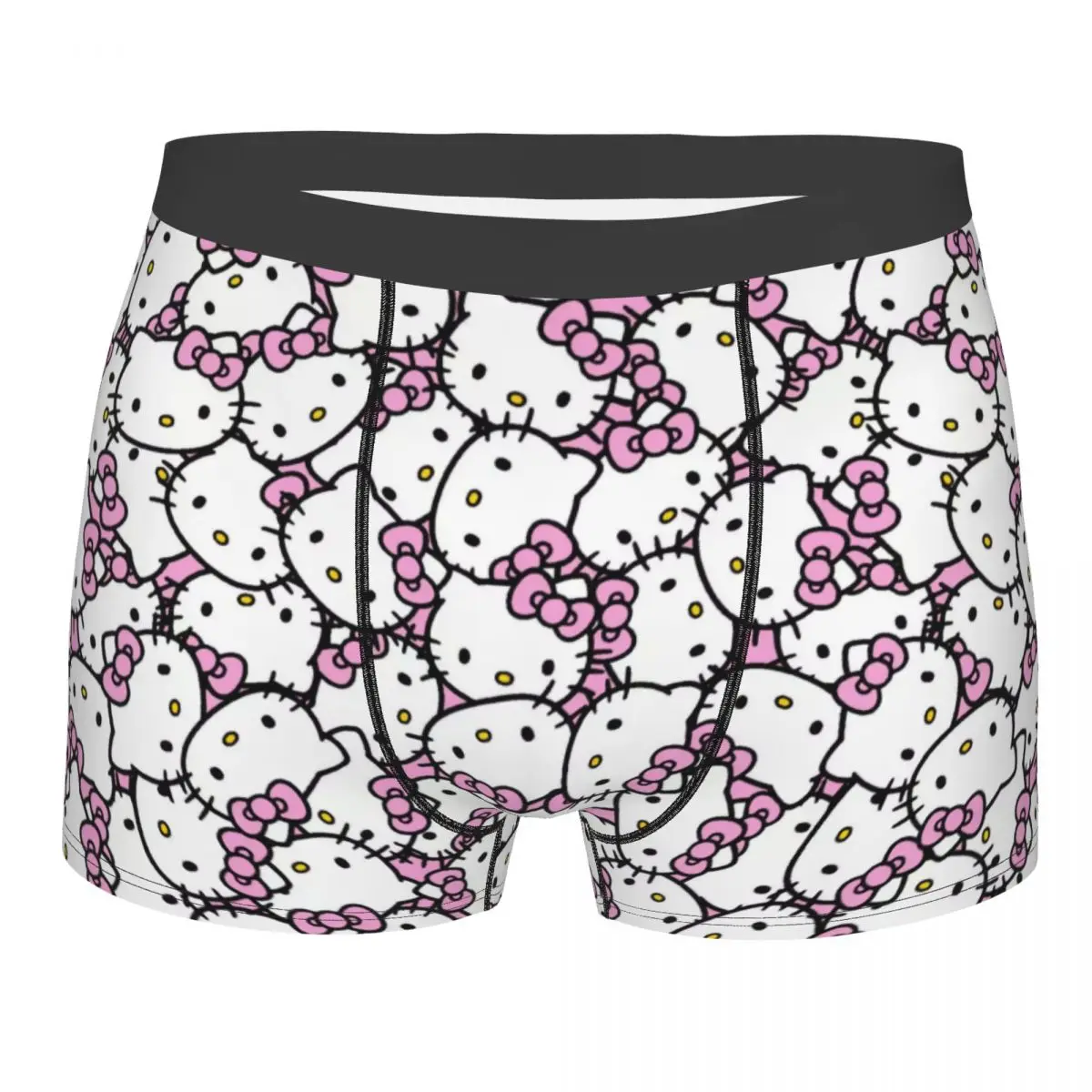 

Мужские розовые милые трусы-боксеры Hello Kitty, шорты, мягкое нижнее белье, мужские трусы с юмором, большие размеры