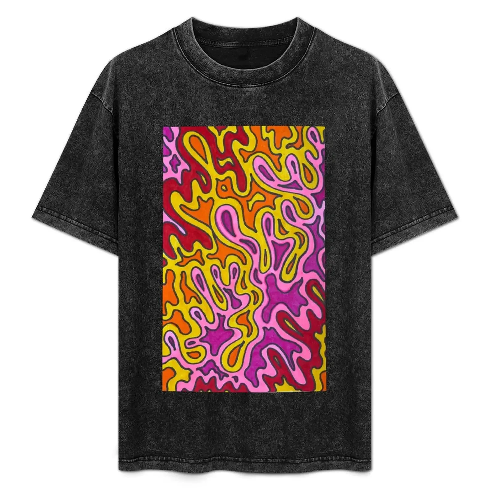

Gooey Warm Colored Abstract Design T-Shirt customizeds oversized designer shirts plain men clothing