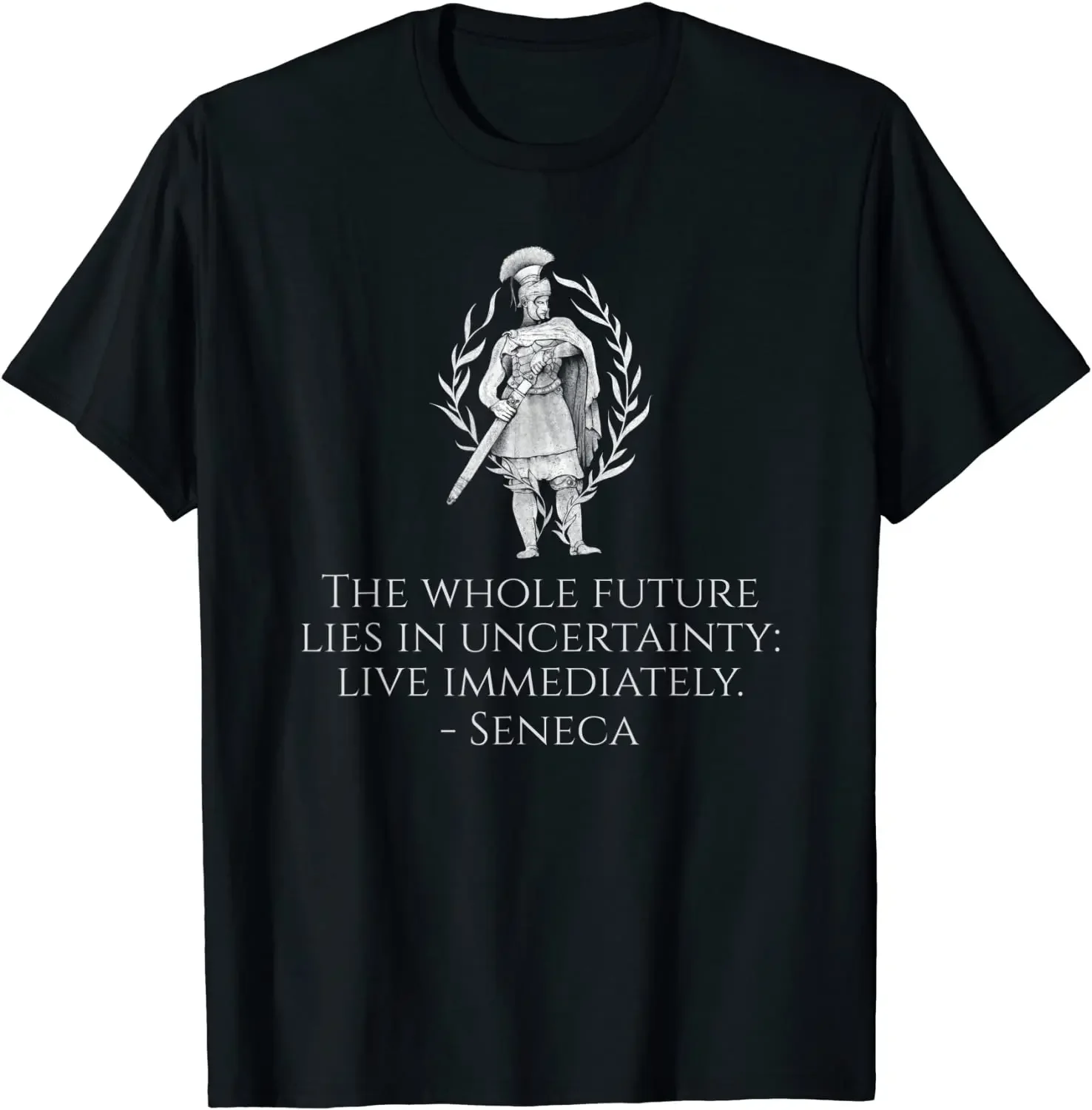 Camiseta motivacional con cita de Seneca en la vida, filosofía romana antigua, nueva camiseta 100% de algodón de manga corta con cuello redondo, Top informal para hombre