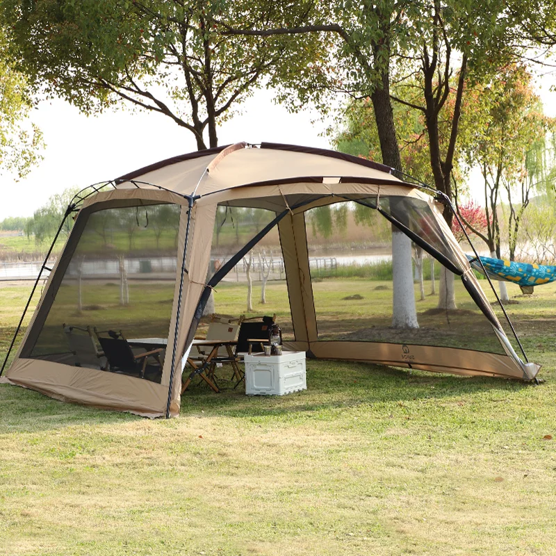 Rainproof Outdoor Camping Tent, Multifunctional Sun Shelter, Sunscreen, Anti-Mosquito, Big Space, New, High Quality