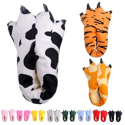 Boys Girl Slippers for Winter Toddlers 5 to 6 7 8 9 10 11 12 Years Kids Shoes Tiger Cow Animal Paw Halloween Paw Shoes for Teens