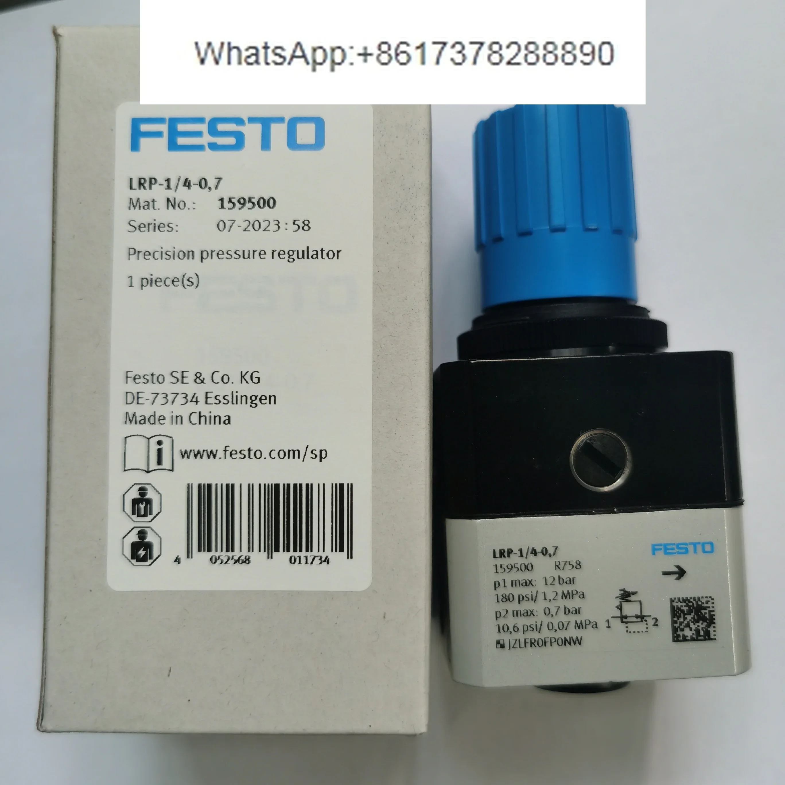 FESTO LRP- 1/4-0, 7 159500 162834 159501 15902 Precision Pressure Reducing Valve Spot