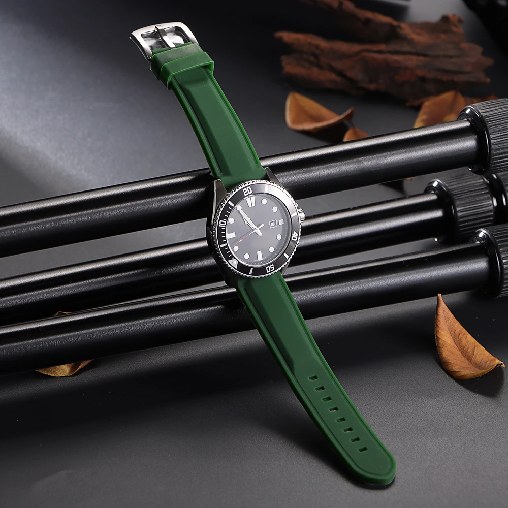 Силиконовый ремешок для часов 18 мм, 20 мм, 22 мм, 24 мм для Seiko, Huawei Watch GT5/4/3/2, ремешок для часов, водонепроницаемый браслет, быстросъемный ремешок