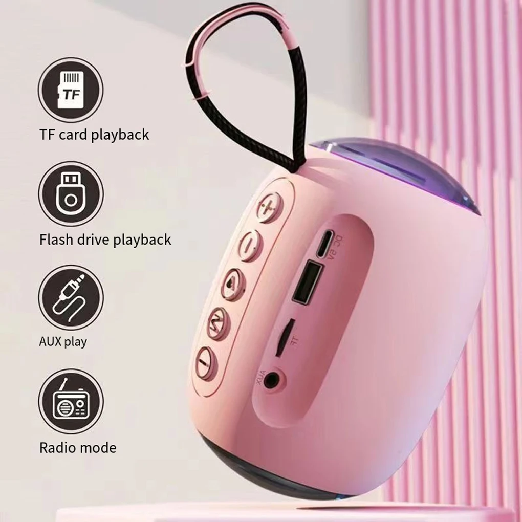 سمّاعات بلوتوث 360 °   مكبر صوت لاسلكي محمول بصوت ستيريو مع وضع راديو يدعم تشغيل بطاقة TF