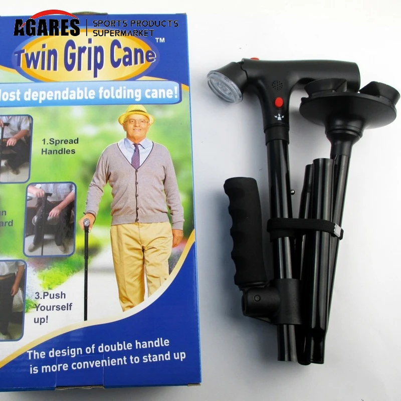 

Collapsible Telescopic Folding Cane Elder Cane LED Walking Trusty Sticks Elder Crutches for Mothers the Elder Fathers