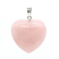 30x30mm Lovely Heart Stone Pendant Natural Crystal Rose Quartz Amethyst Rhodonite Lapis Lazuli Pendant Necklace Women Jewelry