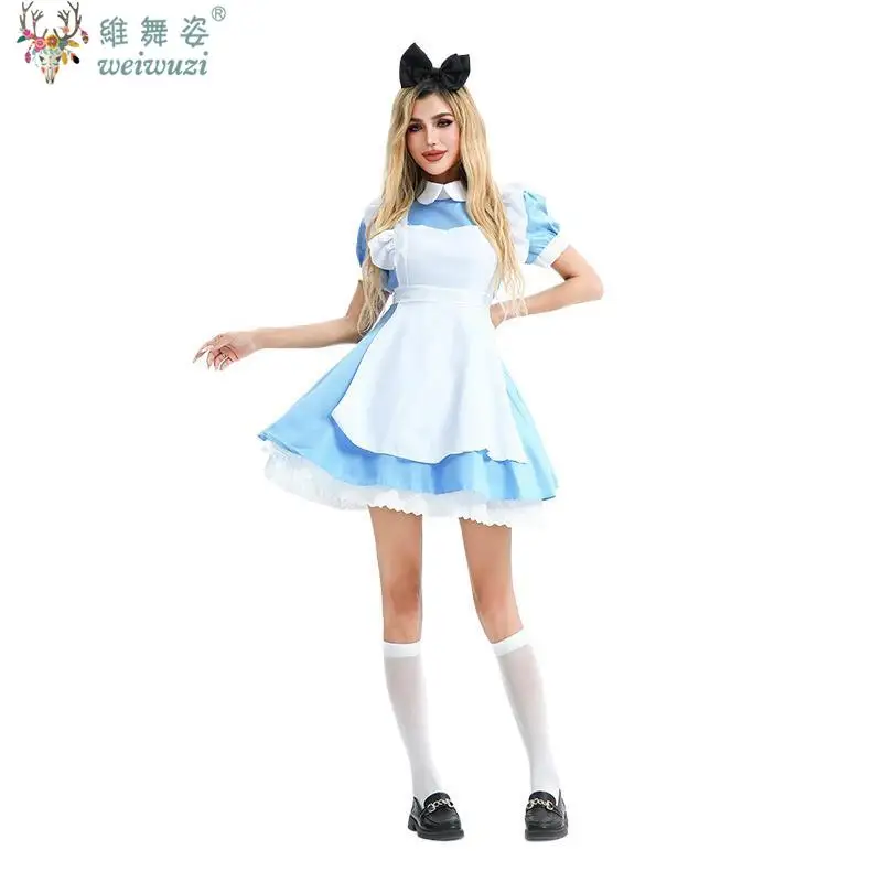 

New Halloween Costume Adult Women Cosplay Costume Maid Sweet Cute Lolita Dress Masquerade Party Stage Perfermance Fancy Costume