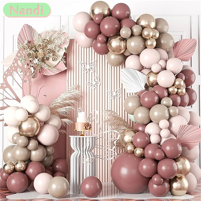 Tender Pink Gold Balloon Garland Arch Kit Wedding Birthday Party Decoration Adult Kids Baby Shower Decor Ballon Wedding Supplies