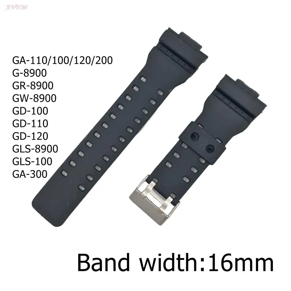 Silicone Watchband for Casio G-Shock GA 100/110/120/150/200/300 GD-100/110/120 G-8900 GLS-100 PU Sport Wrist Strap Bracelet Band