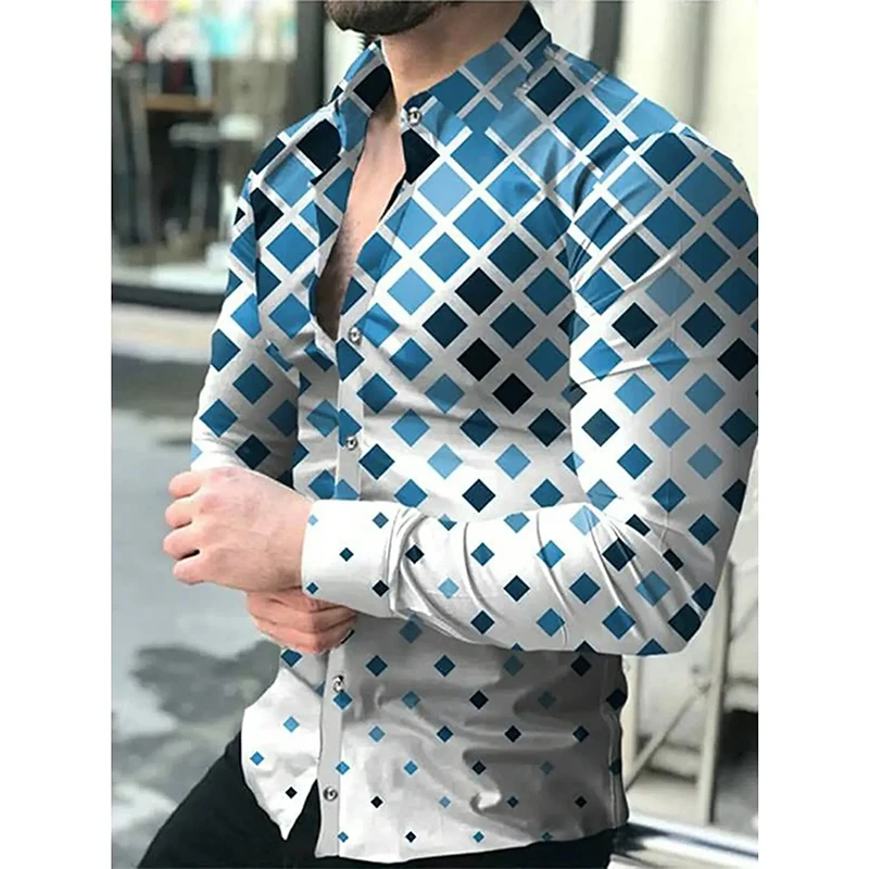 Men\'s Creative Fashion Luxury Shirts Daily Men Women Clothing 2024 New Dot Pattern Shirt y2k Top Long Sleeve Buttons Blouse 4XL