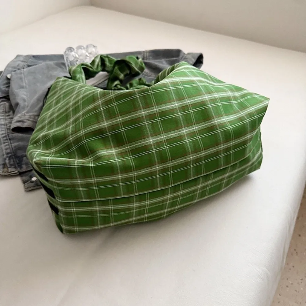 

Винтажная клетчатая сумка через плечо в японском стиле, повседневная вместительная женская сумка-тоут для девушек