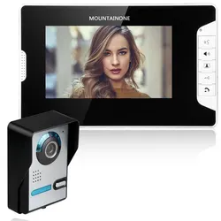 MONUTAINONE 7 Inch Monitor Video Door Phone Doorbell Intercom System with Camera 1000TVL Unlock Talk Waterproof