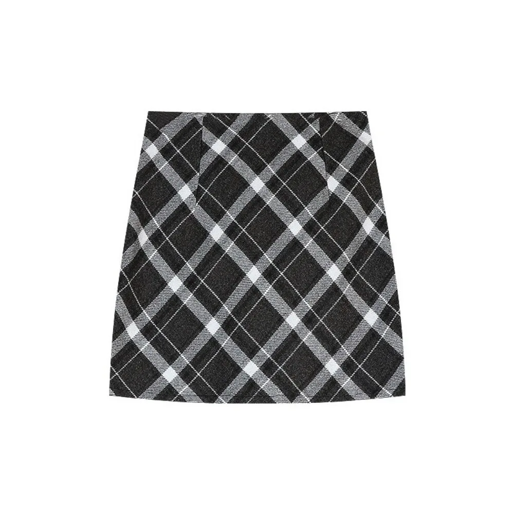 Stylish Retro Plaid Mini Skirt High Waist Bodycon Fit High Waist Skirt Plaid Pattern Mini Length A Line Skirt Casual Wear