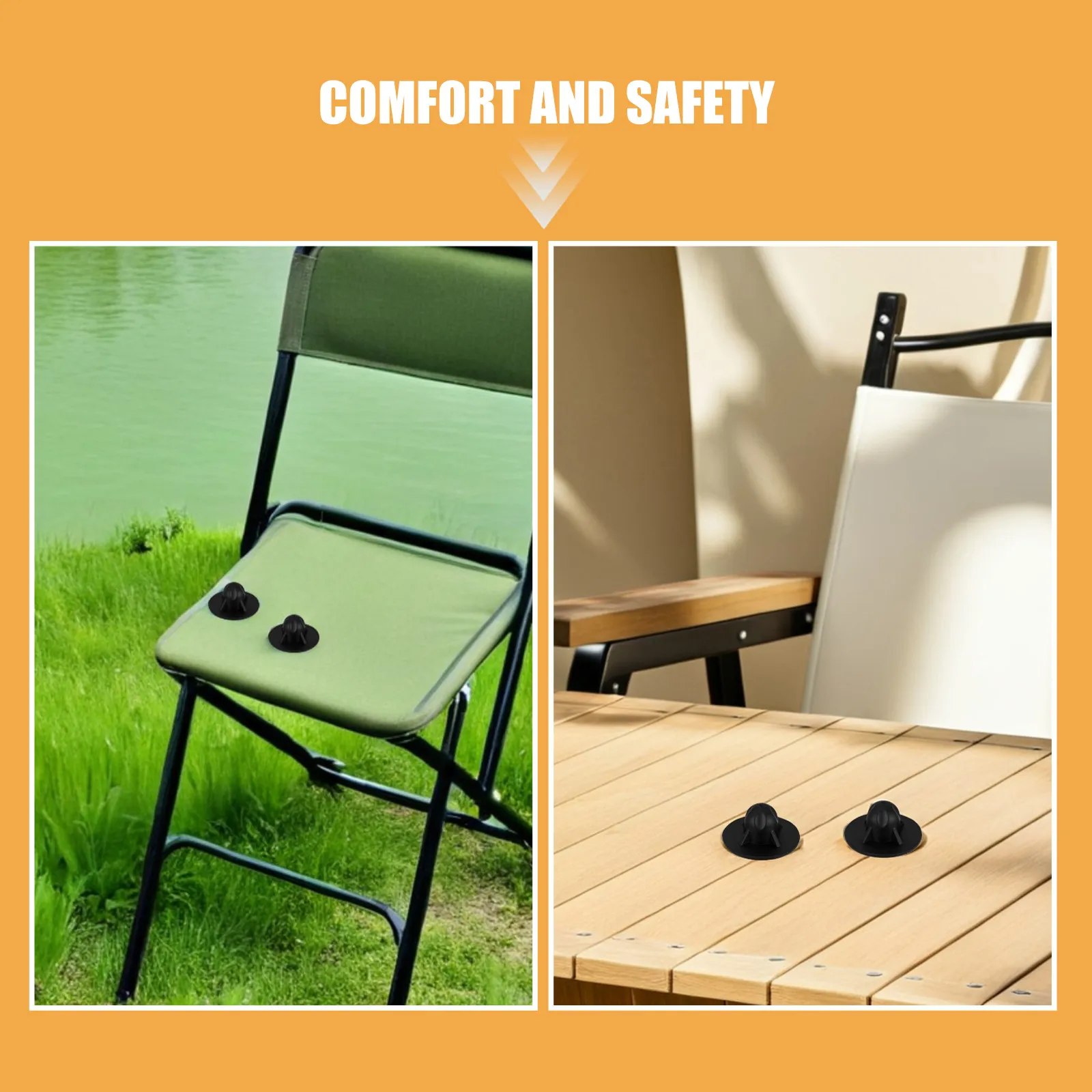 8Pcs Camping Chair Leg Caps Rubber Anti-Sinking Foot Protectors for Outdoor Chairs Beach Lawn Concert Use Heavy Duty Stability