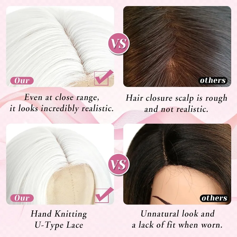Długa, falowana peruka syntetyczna typu lace front dla kobiet, 66 cm, odporna na ciepło, z przedziałkiem na środku, o naturalnym wyglądzie.