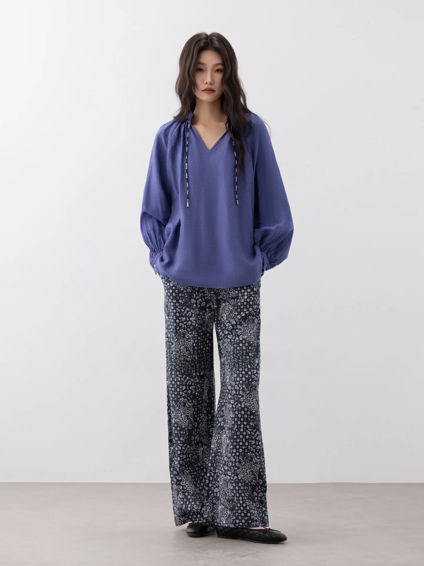 

ZONE Silk Linen Blend Casual Straight Leg Pants Floral Print Versatile Summer New Arrival Women's Premium Faion