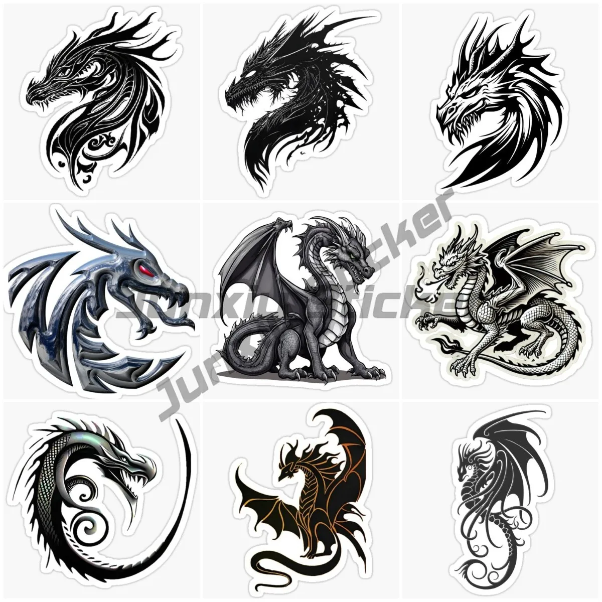 Japanese Anime Dragon PVC Stickers Laptop Truck Window Wall Door Fashionable Waterproof Car Accessories Decals Customizable