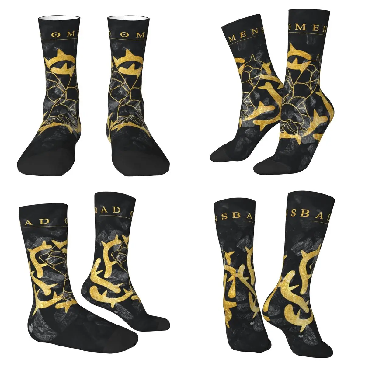 

Носки с логотипом группы All Seasons Bad Omens, супер мягкие чулки в стиле Харадзюку, всесезонные длинные носки для подарка на день рождения унисекс