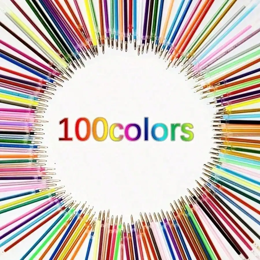 

100/48/24Set 1.0mm Sparkle Multicolor Gel Pen Refills, Glitter Art Writing & Doodling Refill Cores (Pens Not Included)
