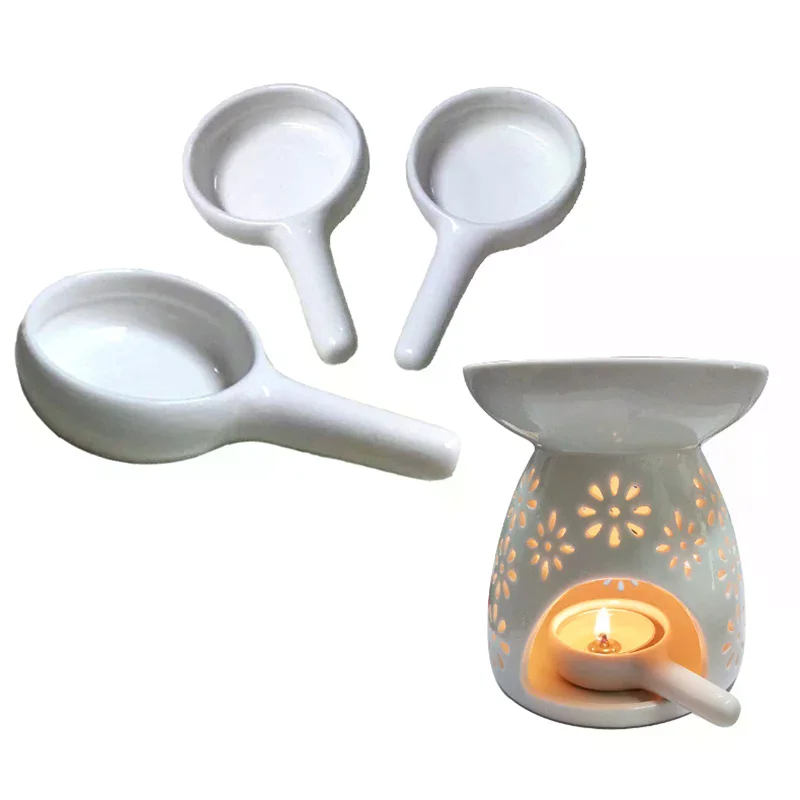 1PC Ceramic Candle Holder Wax Melt Oil Burner Diffuser Fragrance Tray Aromatherapy Furnace Candlestick Home Decoration