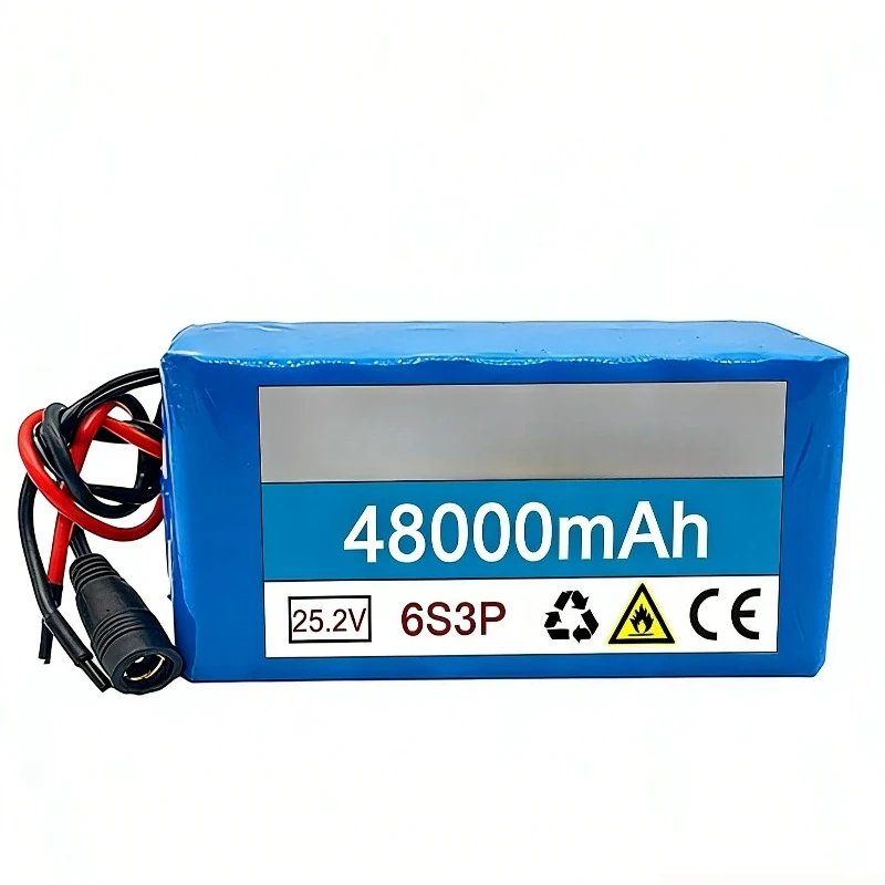 25.2V 4800mAh 186506S3P Rechargeable Battery for Electric Bicycle Motorcycle High Quality Replacement Lithium-ion Battery Pack