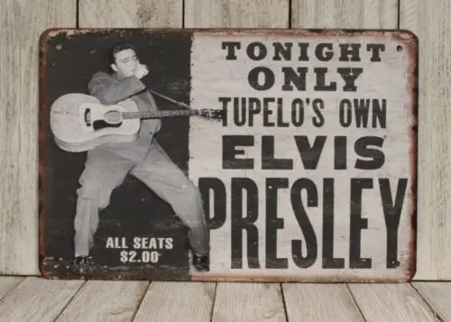 m1,Elvis Presley Tin Metal Sign Man Cave Poster Vintage Live in Concert Ad Style XZ-Aluminum