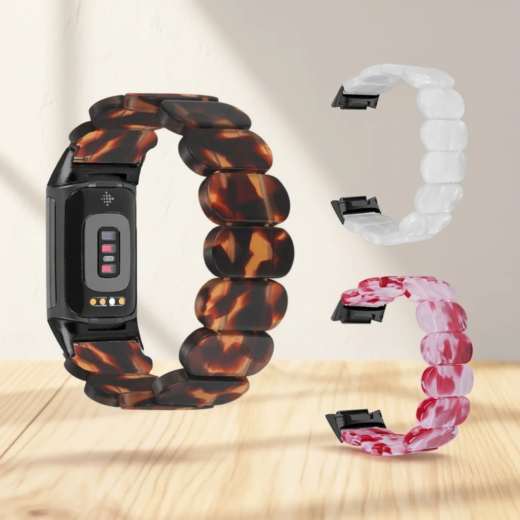 Correa de resina para Fitbit Charge 5 6, pulsera deportiva elástica transpirable para hombre y mujer, para Fitbit Charge 5 y Fitbit Charge 6
