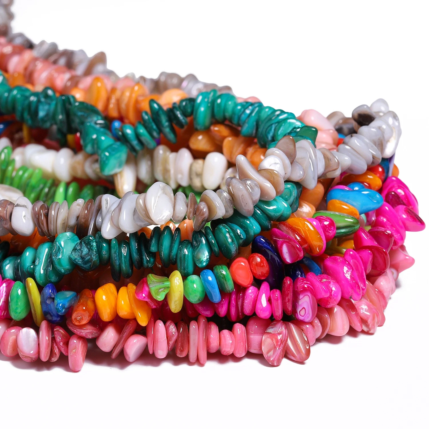 5-8mm Natural Irregular Crushed Stone Shell Beads Multicolor Spacer Beads for DIY Bracelet Necklace Decorative Accessories