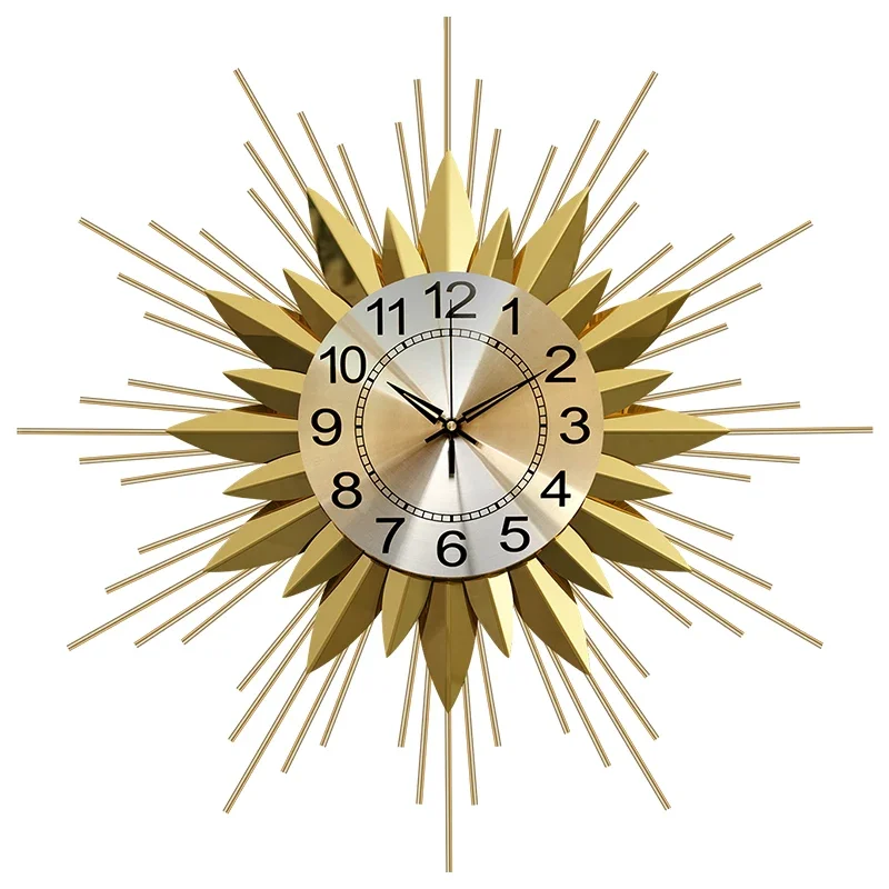 

Gold Oversized Wall Clock Aesthetic Big Silent Atmosphere Light Luxury Clock Fashion Free Shiping Reloj De Pared Home Decoration