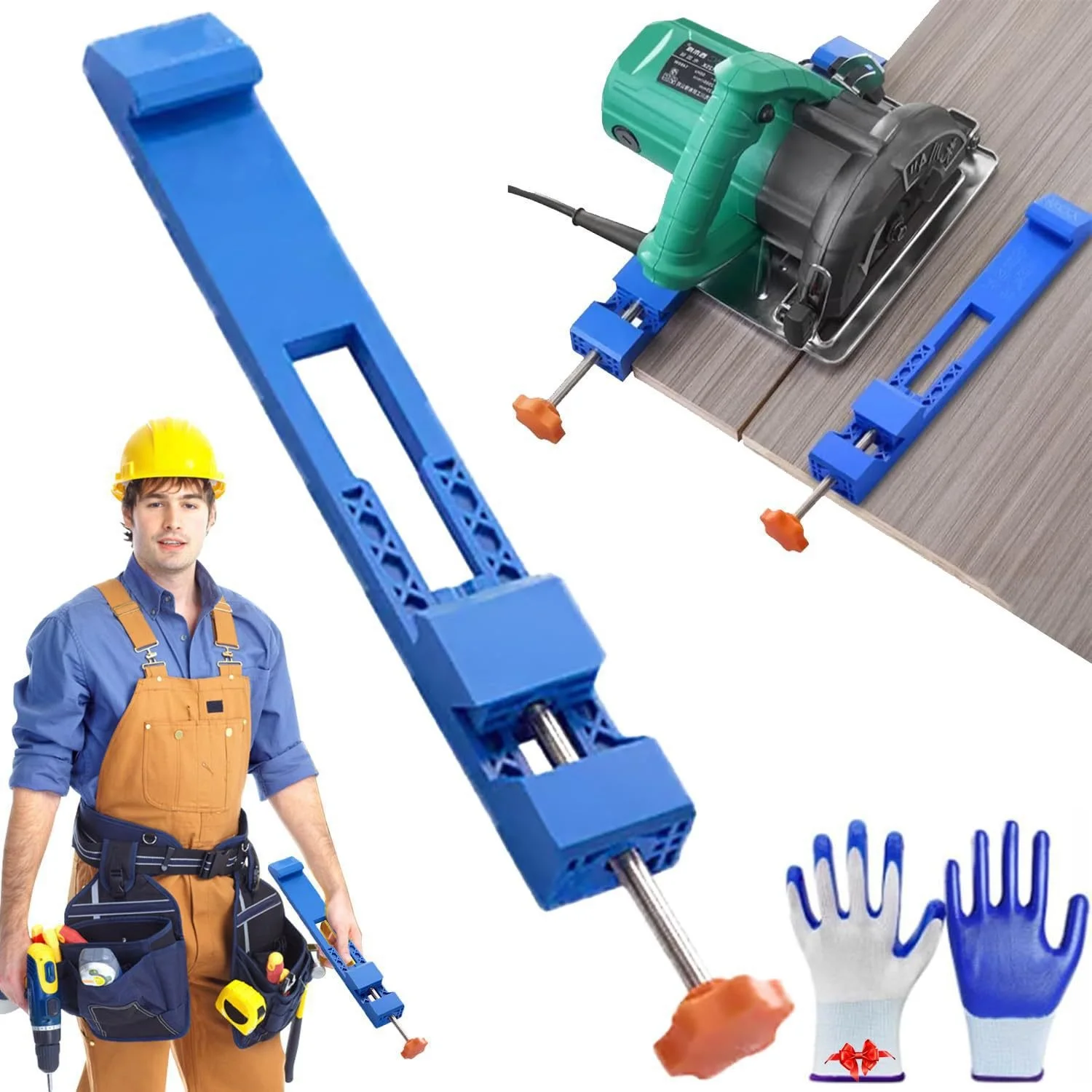 Adjustable Cutting Machine Base Circular Saw Milling Positioning Clamps Guide Two-way Reverse Buckle For 4'' Dust Cutter