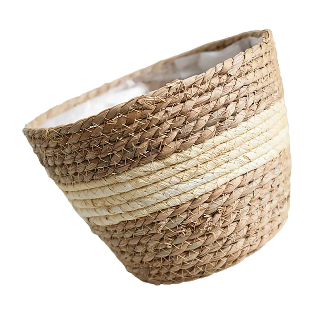

1pc Woven Flower Basket Natural Rattan Plant Container For Fresh Dried Flowers Storage Home Decor Living Room Office Use