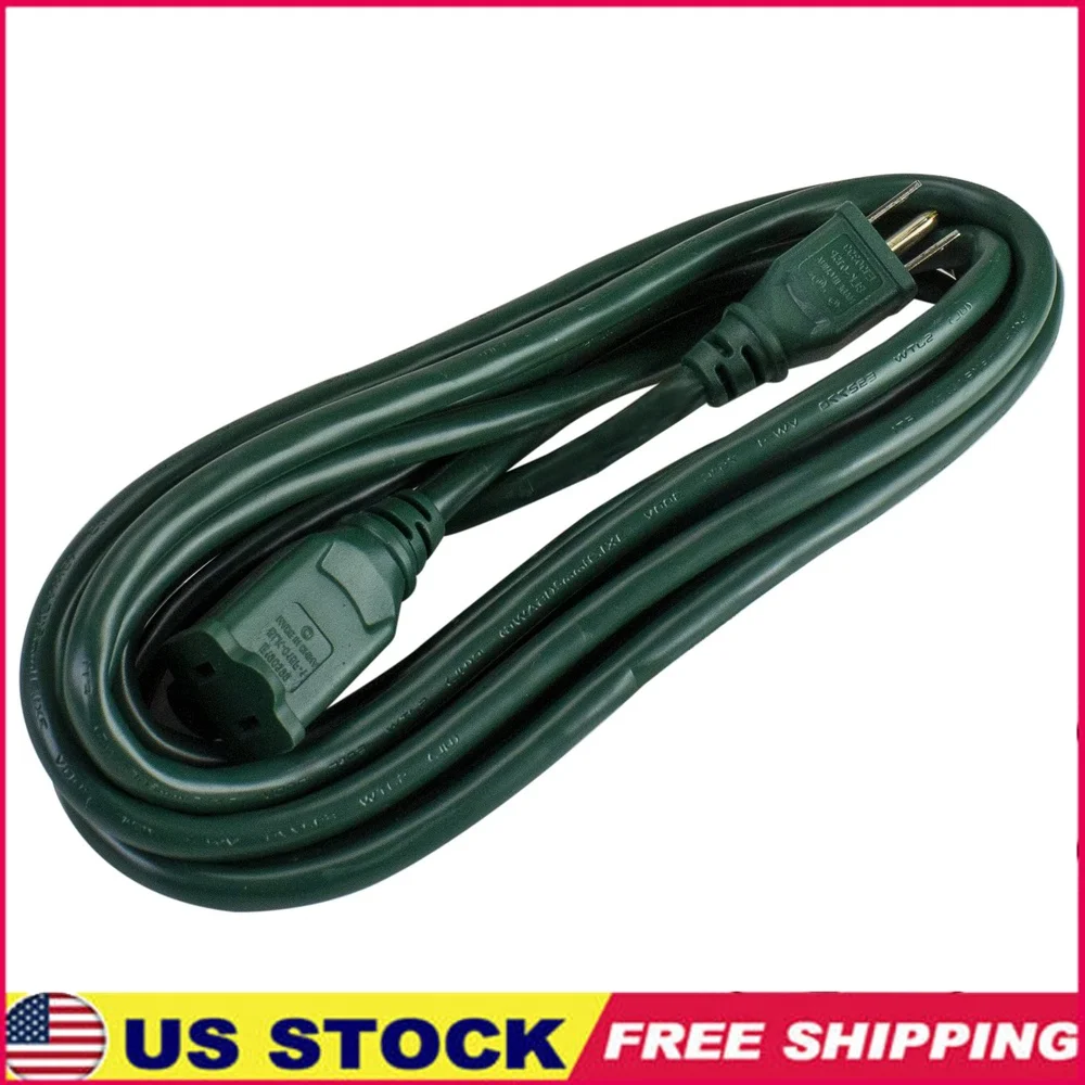 

Outdoor 3-Prong Extension Power Cord 12ft Weather Resistant with 3 Outlet Block Indoor Outdoor Use Holiday Decor