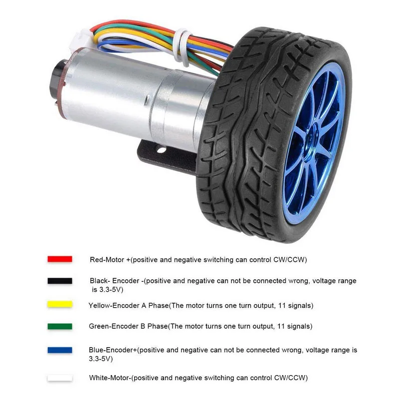 DC 6V 12V DIY Encoder Reductiemotor met Montagebeugel 65mm Wiel Kit Micro Snelheidsreductie Motor voor Art Auto Robot Model