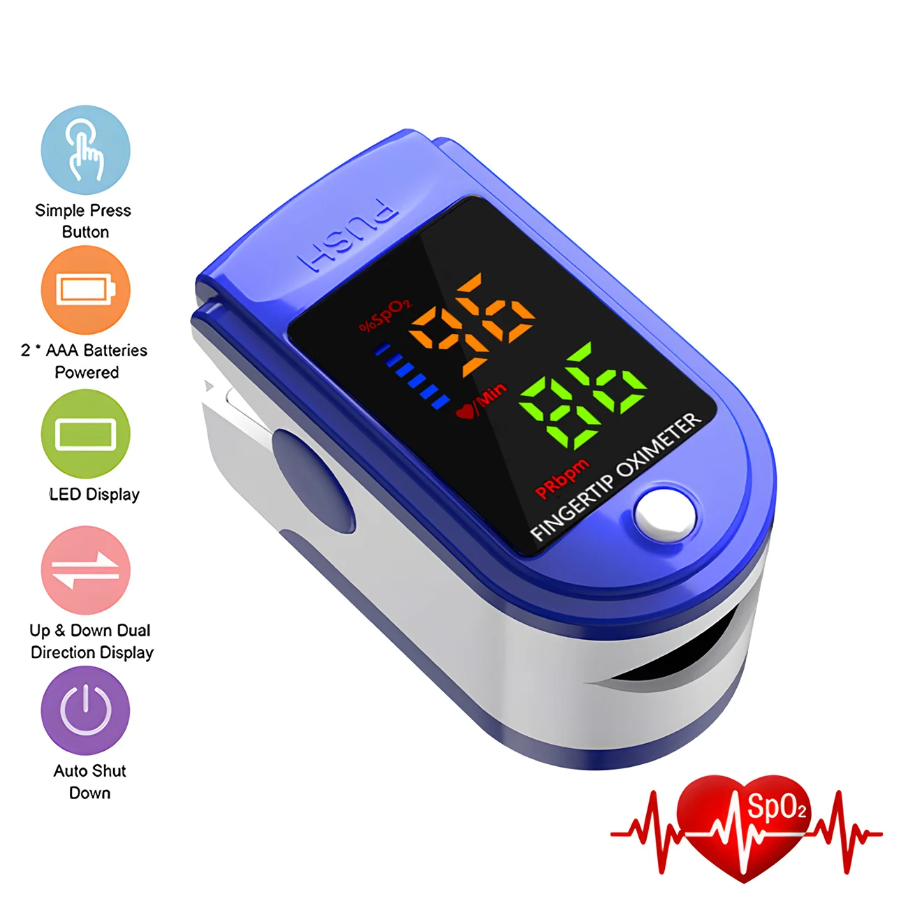 Portable Professional Finger Oximeter Digital Finger Pulse Oximeter OLED Blood Oxygen Heart Rate Health Diagnostic Monitor Tool