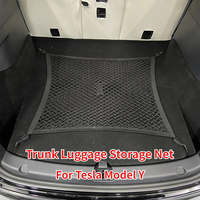 For Tesla Model Y Trunk Luggage Storage Net Bag Hook Rear Cargo Fixed Net Stowing Tidying Car Interior Modification Accessories