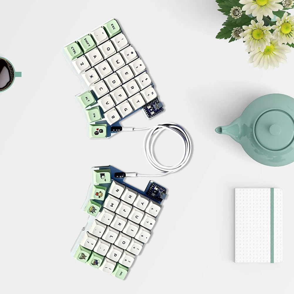 لوحة مفاتيح سلكية مقسمة من Silakka54 تدعم التبديل السريع RP2040zero لوحة مفاتيح مريحة QMK/VIAL مخصصة للكمبيوتر الشخصي/الكمبيوتر المحمول/ملحقات الكمبيوتر اللوحي