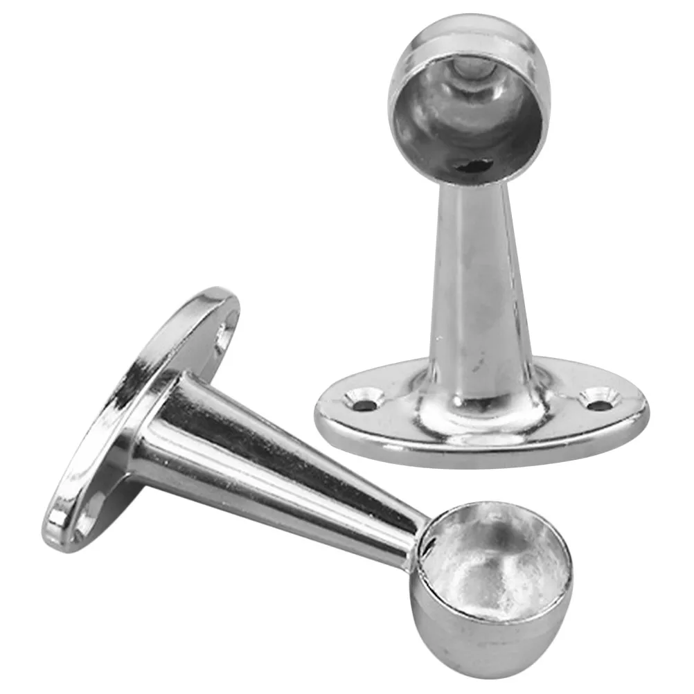 2Pcs High Strength Zinc Alloy Curtain Rod Brackets Easy Install Wall Mount Curtain Sockets for Valance Drapery Rods Home Office