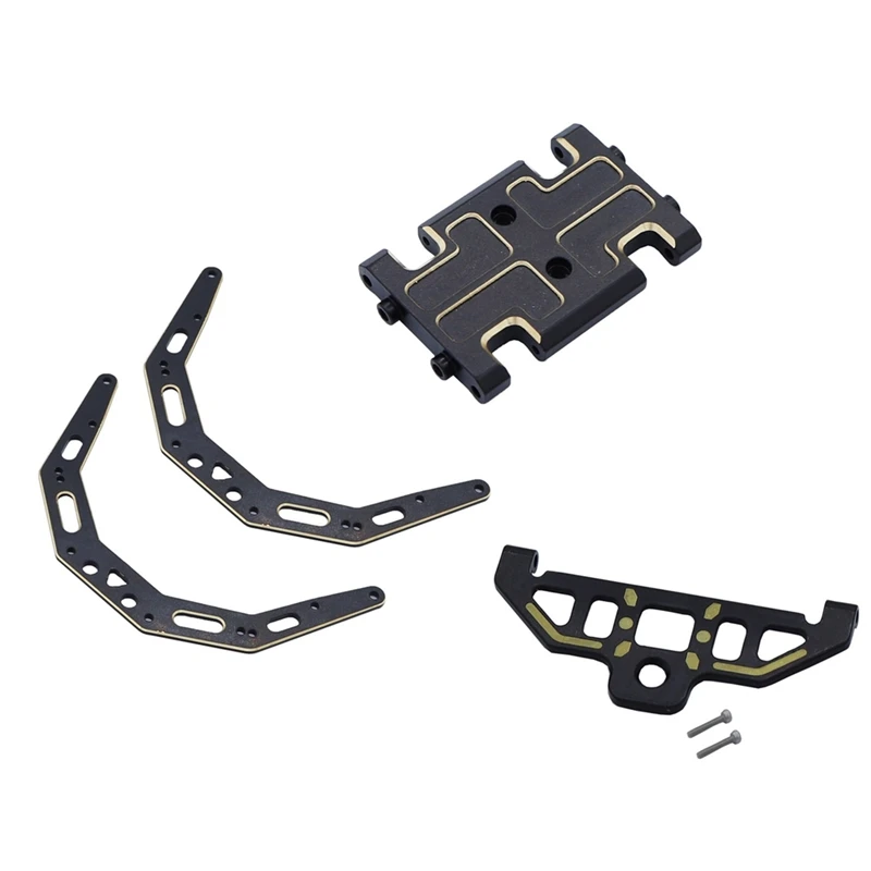 4Pcs Brass Chassis Set Side Plates Skid Plate Battery Tray Cover For AXIAL AX24 1/24 RC Crawler Car Upgrade Parts