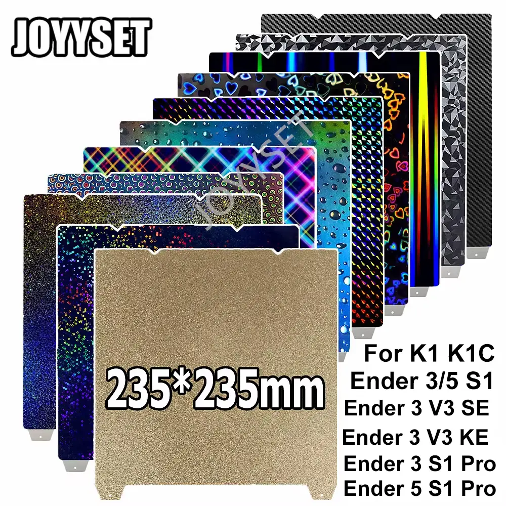 Para Ender-3 s1 pro/ender 3 v3 se/v3 ke/ Ender-5 s1 pei placa de construção 235x235mm k1 k1c pei placa dupla face mola chapa de aço