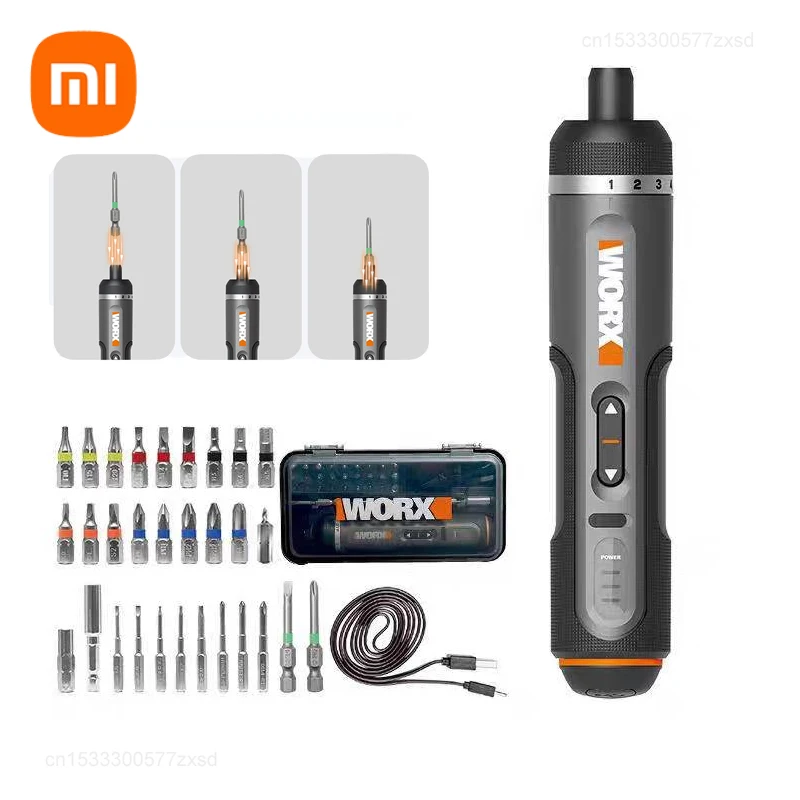 xiaomi worx conjunto de chave de fenda eletrica smart chaves de fenda eletricas sem fio usb recarregavel handle drill tool wx242 241 240 01