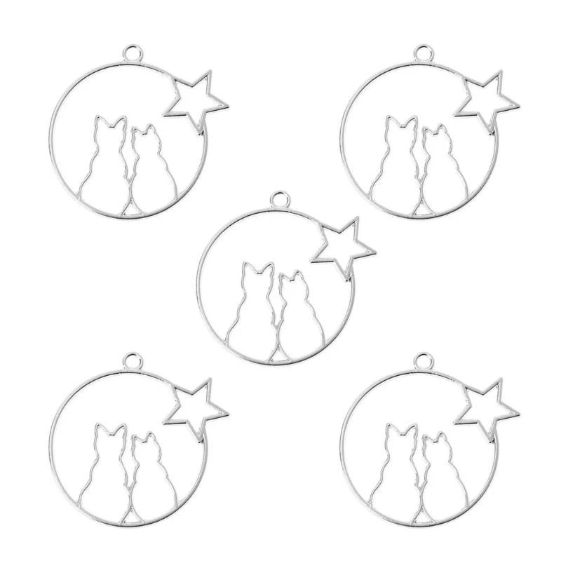 

F2TD 5x/Set для Creative Moon для кошки пустая кадра подвеска Открыть панель панели для установления смолы для создания DIY для