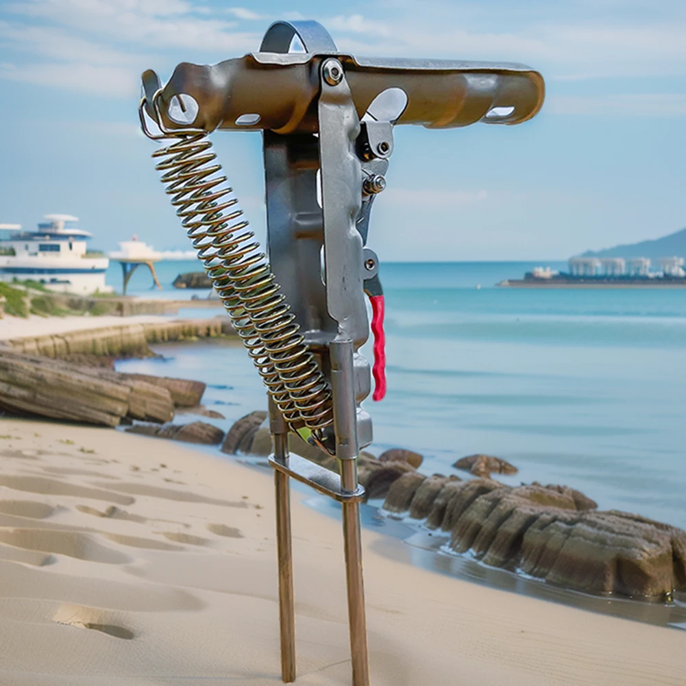 Fishing Pole Support Stand Stainless Steel Telescopic Spring Fish Pole Bracket High Sensitivity Fishing Tools