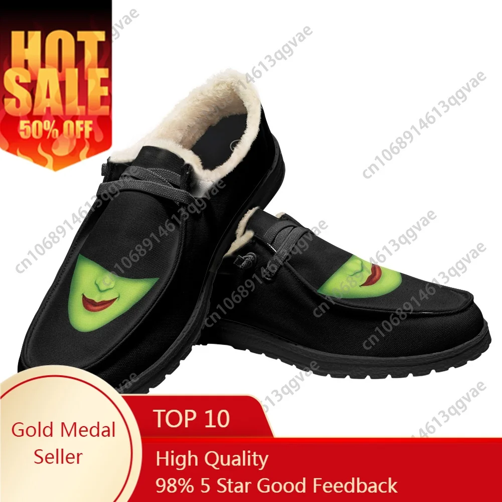 

WICKED He Musical Elphaba Witch Casual Shoes Plush Flat Shoe Men Woman Breathable Outdoor Lightweight Footwear Custom Made Shoe