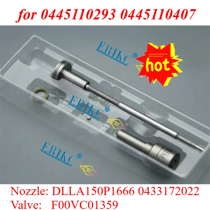 

0445110293 0445110407 Diesel Injector Repair Kit Sprayer Nozzle DLLA150P1666 0 433 172 022 Valve F00VC01359 For Bosch 1112100E06